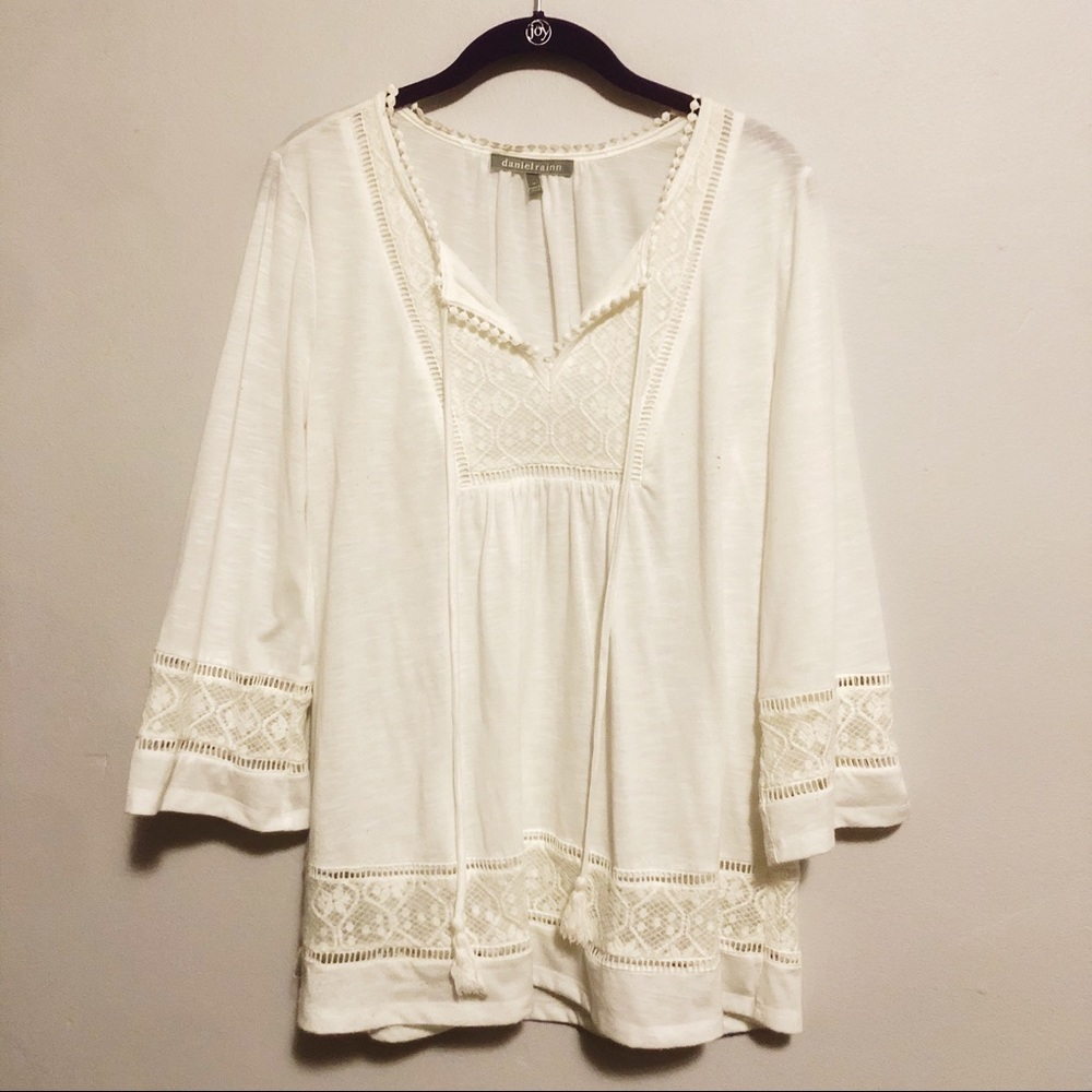 Daniel Rainn Carmelli Tie Tassel Knit Top - M